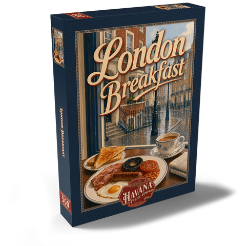 Darstellung des Puzzle Motivs London – Englisches Frühstück London - Full English Breakfast 500 Puzzle Schachtel Ansicht2