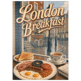Darstellung des Puzzle Motivs London – Englisches Frühstück - Puzzleteile: 500