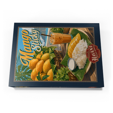 Darstellung des Puzzle Motivs Sticky Rice - Thai Sticky Rice Dessert with Mango 1000 Puzzle Schachtel Ansicht3