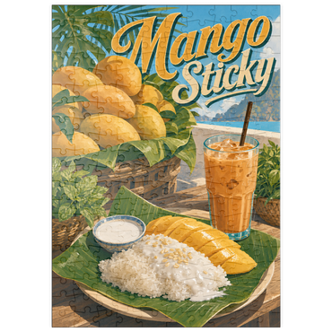 Darstellung des Puzzle Motivs puzzleplate Sticky Rice - Thai Sticky Rice Dessert with Mango 200 Puzzle