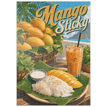 Darstellung des Puzzle Motivs puzzleplate Sticky Rice - Thai Sticky Rice Dessert with Mango 500 Puzzle