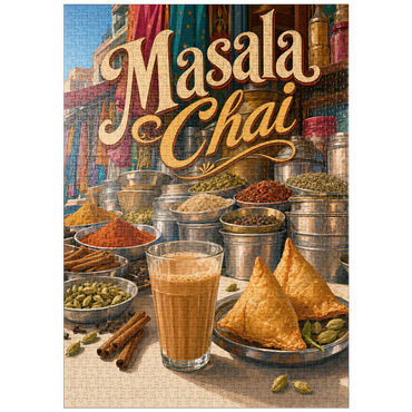 Darstellung des Puzzle Motivs puzzleplate Masala Chai - Indian Spice Market 1000 Puzzle
