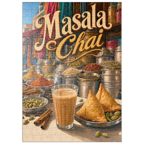 Darstellung des Puzzle Motivs Masala Chai – Indischer Gewürzmarkt - Puzzleteile: 200