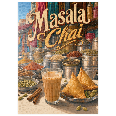 Darstellung des Puzzle Motivs puzzleplate Masala Chai - Indian Spice Market 500 Puzzle