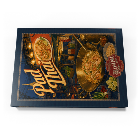 Darstellung des Puzzle Motivs Pad-Thai-Straßenessen auf dem Nachtmarkt Pad Thai Street Food Night Market 1000 Puzzle Schachtel Ansicht3