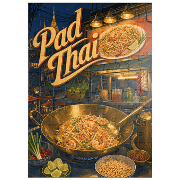 Darstellung des Puzzle Motivs puzzleplate Pad Thai Street Food Night Market 100 Puzzle