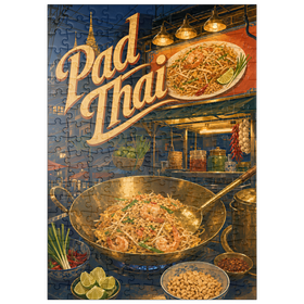 Darstellung des Puzzle Motivs Pad-Thai-Straßenessen auf dem Nachtmarkt - Puzzleteile: 200