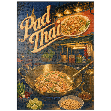 Darstellung des Puzzle Motivs puzzleplate Pad Thai Street Food Night Market 500 Puzzle