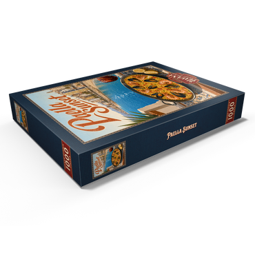 Darstellung des Puzzle Motivs Spanish Mediterranean Coast Paella Sunset Scene 1000 Puzzle Schachtel Ansicht1