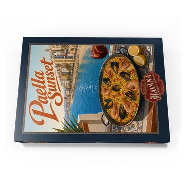 Darstellung des Puzzle Motivs Spanish Mediterranean Coast Paella Sunset Scene 500 Puzzle Schachtel Ansicht3