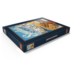 Alternative Darstellung des Puzzle-Motivs Souvlaki-Sommerfest am Wasser auf einer griechischen Insel – Puzzleteile: 200