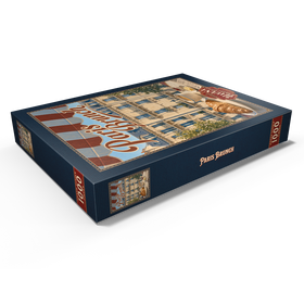 Darstellung des Puzzle Motivs Paris Café Brunch Croissant Kaffee - Puzzleteile: 1000