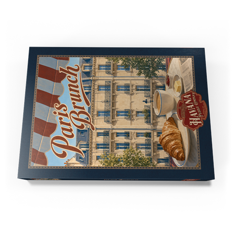 Darstellung des Puzzle Motivs Paris Café Brunch Croissant Kaffee Paris Cafe Brunch Croissant Coffee 1000 Puzzle Schachtel Ansicht3