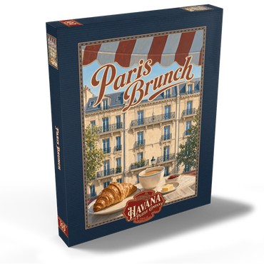 Darstellung des Puzzle Motivs Paris Cafe Brunch Croissant Coffee 100 Puzzle Schachtel Ansicht2