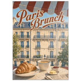 Darstellung des Puzzle Motivs Paris Café Brunch Croissant Kaffee - Puzzleteile: 100