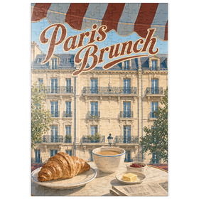 Darstellung des Puzzle Motivs Paris Café Brunch Croissant Kaffee - Puzzleteile: 200
