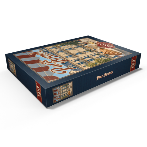Darstellung des Puzzle Motivs Paris Café Brunch Croissant Kaffee Paris Cafe Brunch Croissant Coffee 500 Puzzle Schachtel Ansicht1