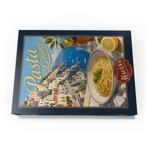 Darstellung des Puzzle Motivs Amalfiküste: Pasta al Limone mit Meerblick Amalfi Coast Pasta al Limone Seaside View 500 Puzzle Schachtel Ansicht3