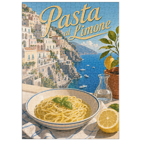 Darstellung des Puzzle Motivs Amalfiküste: Pasta al Limone mit Meerblick - Puzzleteile: 500