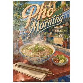 Darstellung des Puzzle Motivs Schild für vietnamesisches Street Food „Pho Morning“ - Puzzleteile: 200