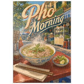 Darstellung des Puzzle Motivs Schild für vietnamesisches Street Food „Pho Morning“ - Puzzleteile: 500
