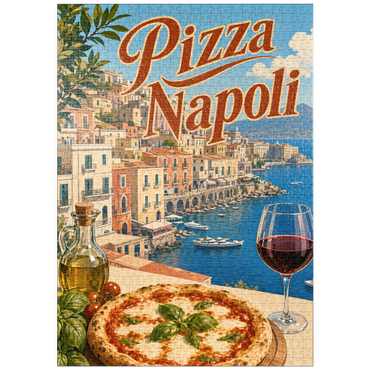 Darstellung des Puzzle Motivs puzzleplate Naples Italy Pizza Waterfront View 1000 Puzzle