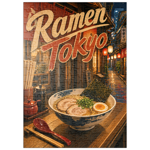 Darstellung des Puzzle Motivs Die Nachtgastronomie in der Tokyo Ramen Street puzzleplate Tokyo Ramen Street Night Food Scene 200 Puzzle