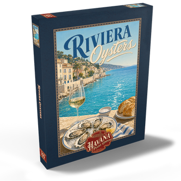 Darstellung des Puzzle Motivs French Riviera Coastal Oysters and White Wine 100 Puzzle Schachtel Ansicht2