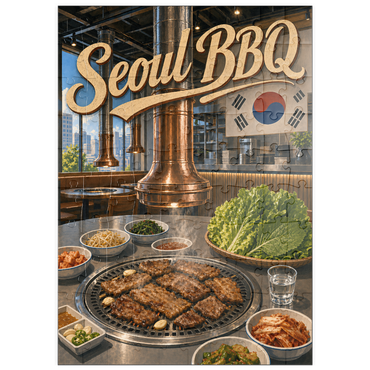 Darstellung des Puzzle Motivs puzzleplate Seoul Korean BBQ Restaurant Interior Ambiance 100 Puzzle