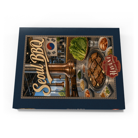 Darstellung des Puzzle Motivs Innenausstattung und Atmosphäre eines koreanischen BBQ-Restaurants in Seoul Seoul Korean BBQ Restaurant Interior Ambiance 200 Puzzle Schachtel Ansicht3