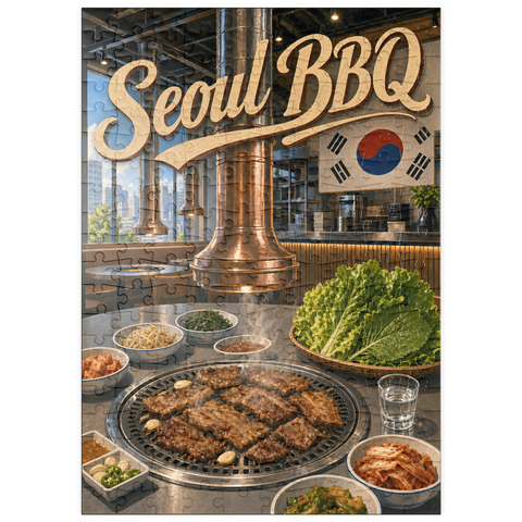 Darstellung des Puzzle Motivs Innenausstattung und Atmosphäre eines koreanischen BBQ-Restaurants in Seoul puzzleplate Seoul Korean BBQ Restaurant Interior Ambiance 200 Puzzle