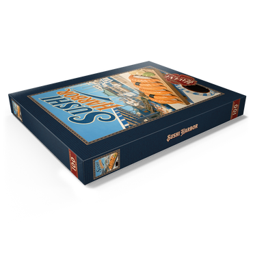 Darstellung des Puzzle Motivs Sushi Harbor Waterfront Market Salmon Nigiri 100 Puzzle Schachtel Ansicht1