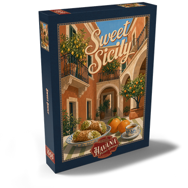 Darstellung des Puzzle Motivs Sicily Italian Courtyard Citrus Still Life 1000 Puzzle Schachtel Ansicht2