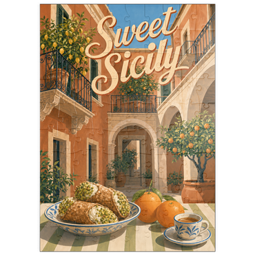 Darstellung des Puzzle Motivs puzzleplate Sicily Italian Courtyard Citrus Still Life 100 Puzzle
