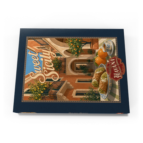 Darstellung des Puzzle Motivs Sizilien – Italienischer Innenhof – Zitrusfrüchte-Stillleben Sicily Italian Courtyard Citrus Still Life 200 Puzzle Schachtel Ansicht3