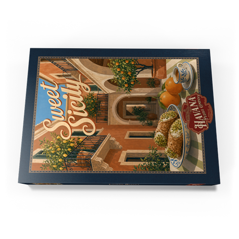 Darstellung des Puzzle Motivs Sizilien – Italienischer Innenhof – Zitrusfrüchte-Stillleben Sicily Italian Courtyard Citrus Still Life 500 Puzzle Schachtel Ansicht3