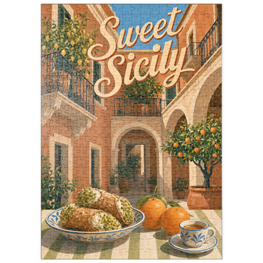 Darstellung des Puzzle Motivs puzzleplate Sicily Italian Courtyard Citrus Still Life 500 Puzzle