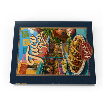 Darstellung des Puzzle Motivs Taco Fiesta Mexican Market Street Scene 100 Puzzle Schachtel Ansicht3