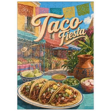 Darstellung des Puzzle Motivs puzzleplate Taco Fiesta Mexican Market Street Scene 200 Puzzle