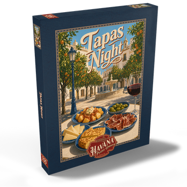 Darstellung des Puzzle Motivs Seville Tapas Night Orange Grove Plaza 200 Puzzle Schachtel Ansicht2