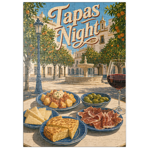Darstellung des Puzzle Motivs Sevilla-Tapas-Abend im Orange Grove Plaza puzzleplate Seville Tapas Night Orange Grove Plaza 200 Puzzle