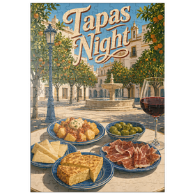 Darstellung des Puzzle Motivs Sevilla-Tapas-Abend im Orange Grove Plaza - Puzzleteile: 200