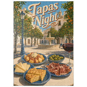 Darstellung des Puzzle Motivs Sevilla-Tapas-Abend im Orange Grove Plaza - Puzzleteile: 500