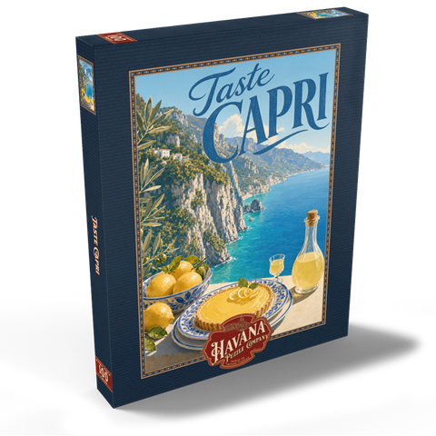 Darstellung des Puzzle Motivs Zitronendessert nach Capri-Art Capri Italy Coastal Lemon Dessert 100 Puzzle Schachtel Ansicht2