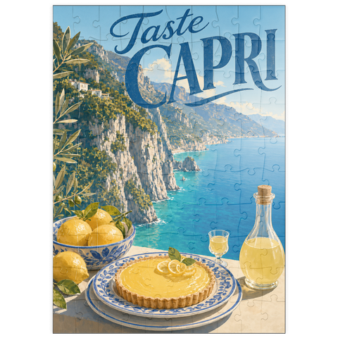 Darstellung des Puzzle Motivs Zitronendessert nach Capri-Art puzzleplate Capri Italy Coastal Lemon Dessert 100 Puzzle