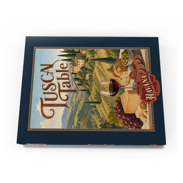 Darstellung des Puzzle Motivs Tuscan Countryside Wine and Cheese Still Life 100 Puzzle Schachtel Ansicht3