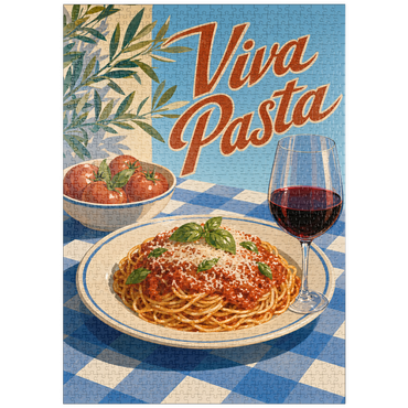 Darstellung des Puzzle Motivs puzzleplate Viva Pasta Italian Spaghetti and Wine Sign 1000 Puzzle