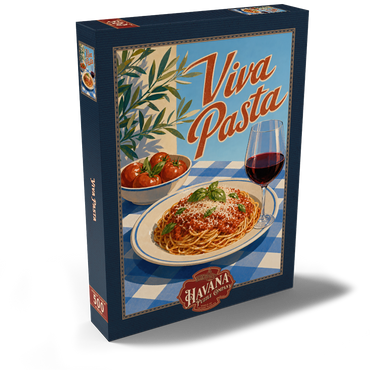 Darstellung des Puzzle Motivs Viva Pasta Italian Spaghetti and Wine Sign 500 Puzzle Schachtel Ansicht2