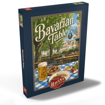 Darstellung des Puzzle Motivs Bavarian Beer Garden Table Spread 100 Puzzle Schachtel Ansicht2