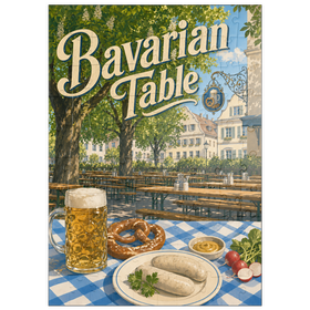 Darstellung des Puzzle Motivs Bayerische Biergarten-Tischdekoration - Puzzleteile: 100